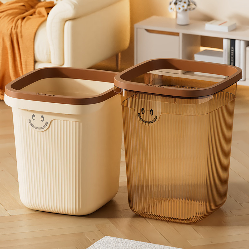 Transparent Trash Bin Household Large Hotel Bathroom Garbage Storage Bucket Advanced Sense Ins Style Kitchen Garbage Bash
