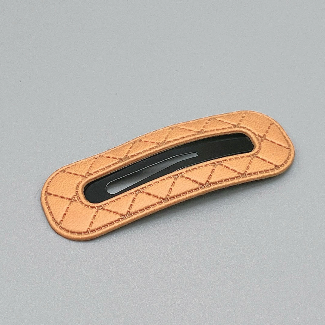 Hairgrip clip, Korean-style bangs hairpin, simple elegant faux-leather look, multi-color options