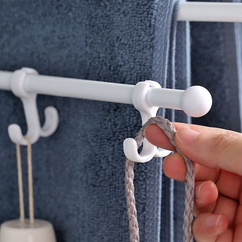 Rack de toallas sin agujeros giratorios varilla de toallas estante de ropa multicapa de baño varilla colgante rack de toallas de baño
