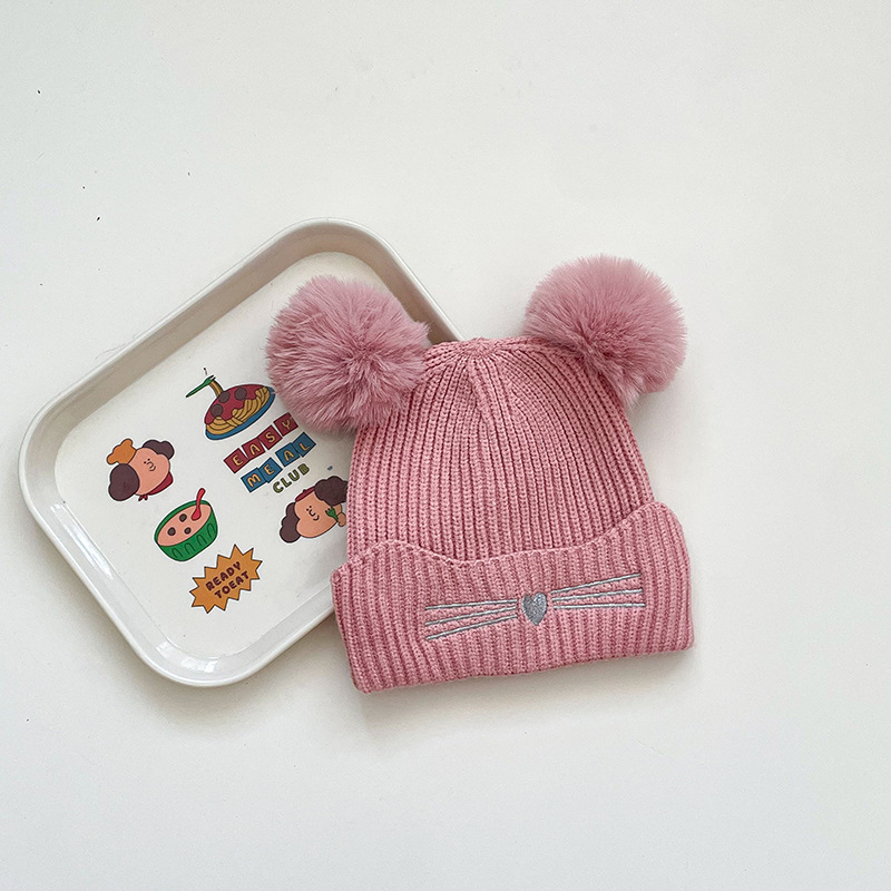 더블 볼 고양이 핑크