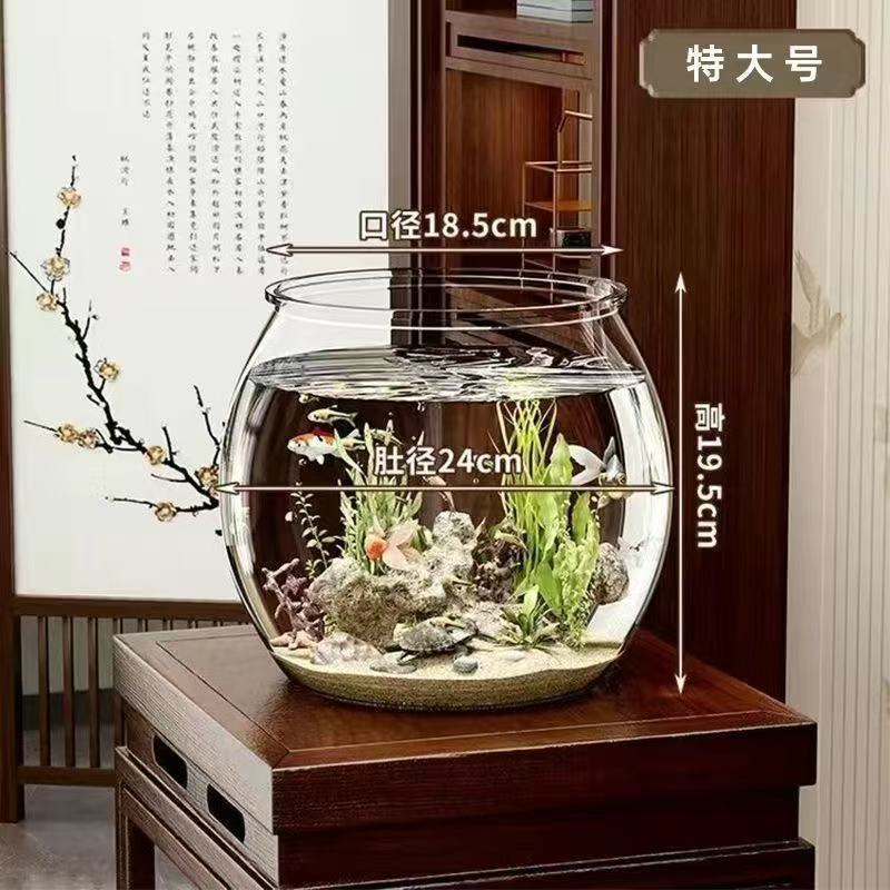 Pequeño tanque de peces de plástico doméstico de imitación de vidrio resistente a la caída sala de estar de oficina peces dorados verde recompensa micro paisaje tanque ecológico