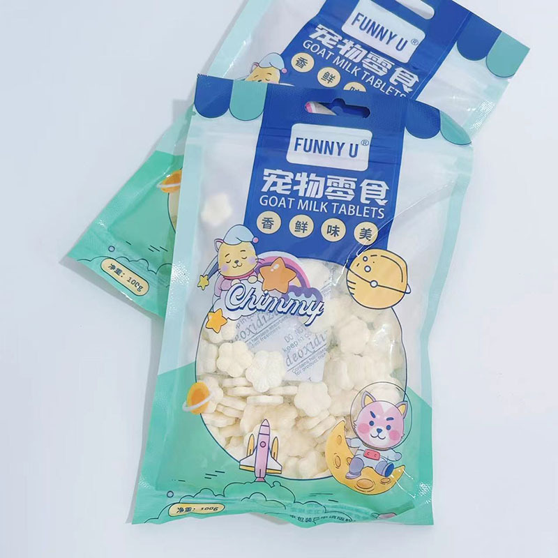 Leche de cabra para mascotas, 100g, leche de calcio con forma de flores, perros, gatos, perros, mascotas, nutrientes y bocadillos de calcio.