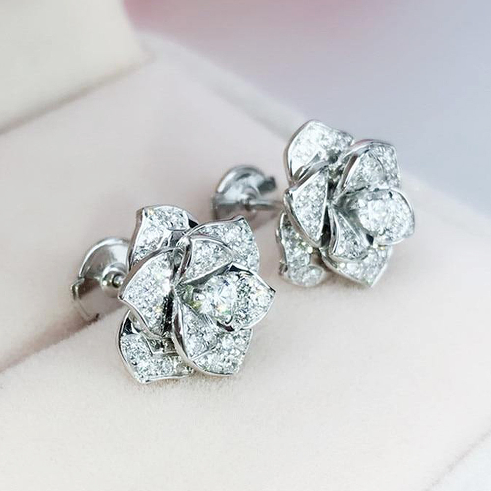 Zircon Stud Earrings Multi-coloured Crystal Jewellery Gift_voghion.com