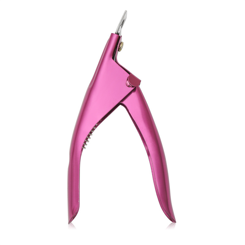 Tijeras de uñas bricolaje tijeras de uñas francesas tijeras de uñas en forma de U de acero inoxidable fototerapia extensión de uñas de cristal tijeras de recorte