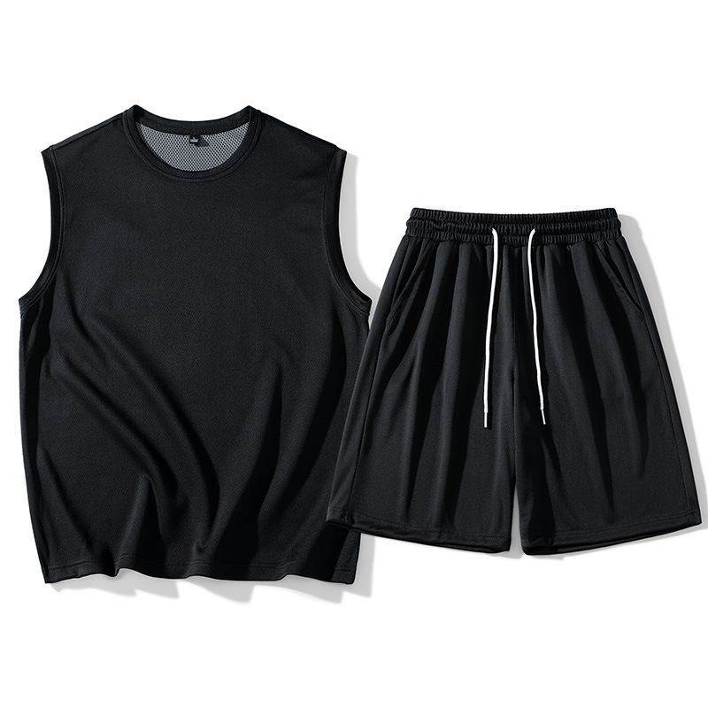 Ropa de ejercicios para hombres chaleco de hielo secado rápido conjunto de ropa deportiva camiseta de verano equipo de baloncesto entrenamiento de mangas cortas para correr