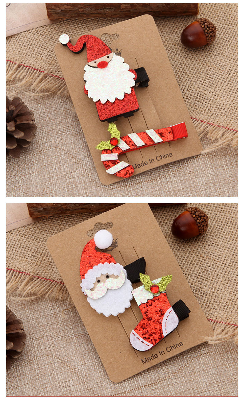 20g Weight Hair Clip Hair Accessories Type 2 Piece Set Quantity Christmas Occasion Alloy Material Christmas Cute Christmas Tree Snowman Alloy Christmas