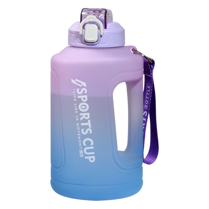 1.5L de gran capacidad tonelada barril portátil hervidor de agua con escala gimnasio taza fitness escala botella de agua Internet celebridad taza