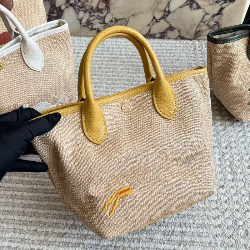 Summer Straw Woven Bag with Embroidery, Large Capacity Tote Basket Bag, Shoulder Bag, Crossbody Bag for Women, Vacation Fashion