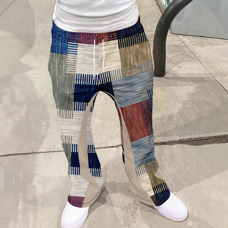 2025 Autumn and Winter Cross-Border Hip-Hop Style New 3D Digital Printing Fleece Men's Pants Sweatpants Warm