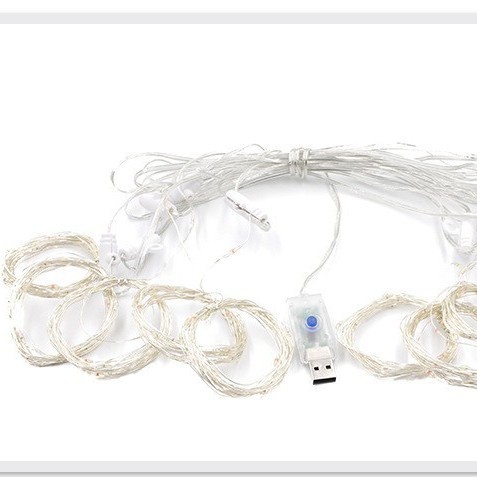 LED transfronterizo venta caliente lámpara de cortina de cobre habitación decoración de fondo de pared con gancho función USB decoración de fondo rojo