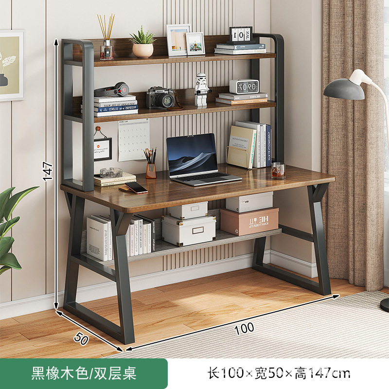 더블 레이어 브러시드 블랙 오크 컬러 블랙 프레임 100cm