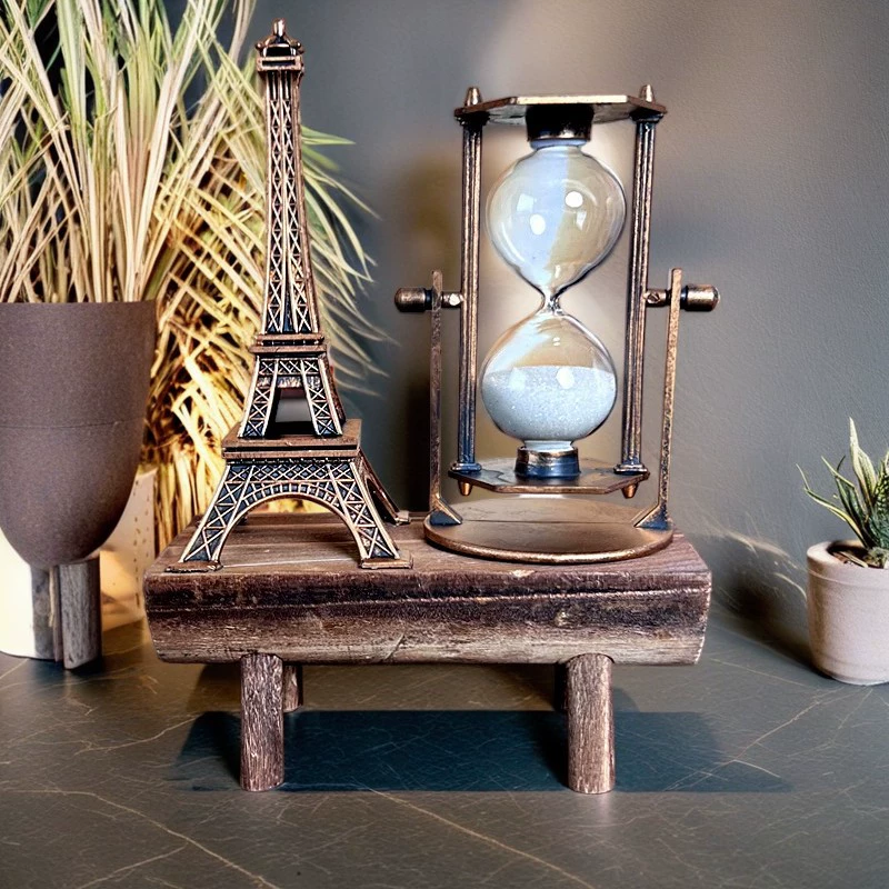 I0111 креативное Ретро украшение башни песочные часы простой современный домашний кабинет деревянное сиденье песочные часы украшения