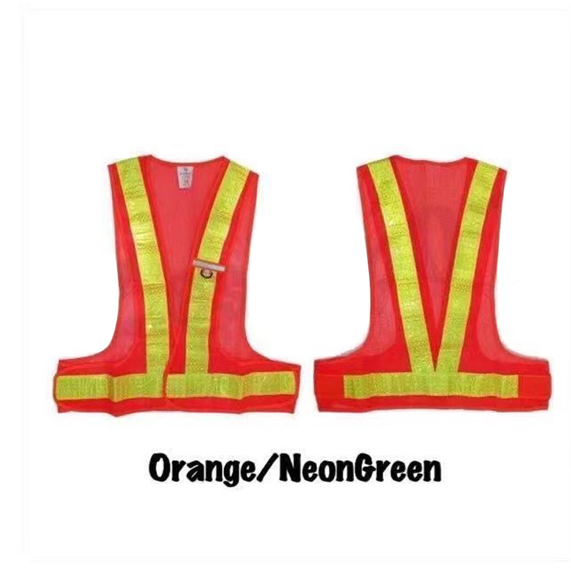 Cross-border multi-bolsillos tela de malla triangular chaleco reflectante V ciclismo ropa reflectante sitio de construcción protección de seguridad especial al aire libre