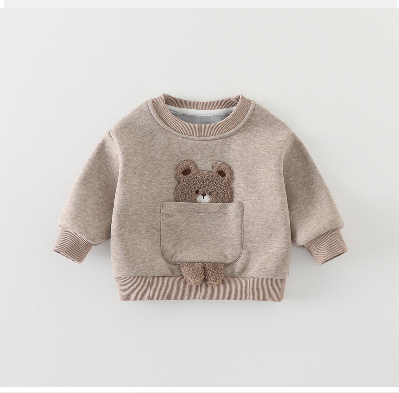 Completo bambino imbottito in pile autunnale stile alla moda_voghion.com