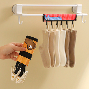 ✅ Portable Foldableing Clothes Hanger Fabric Travel Hotel Business Trip Hanger Clothespin Intimates Sock Clip Hanging