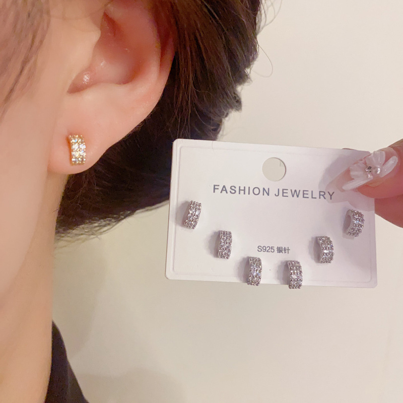 17g Weight 1 Set Simple Style Geometric Square Copper Women's Earrings Ear Studs