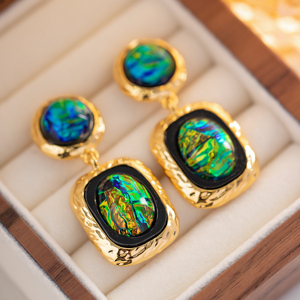 Vintage Style Geometric Copper Plating Drop Earrings 1 Pair