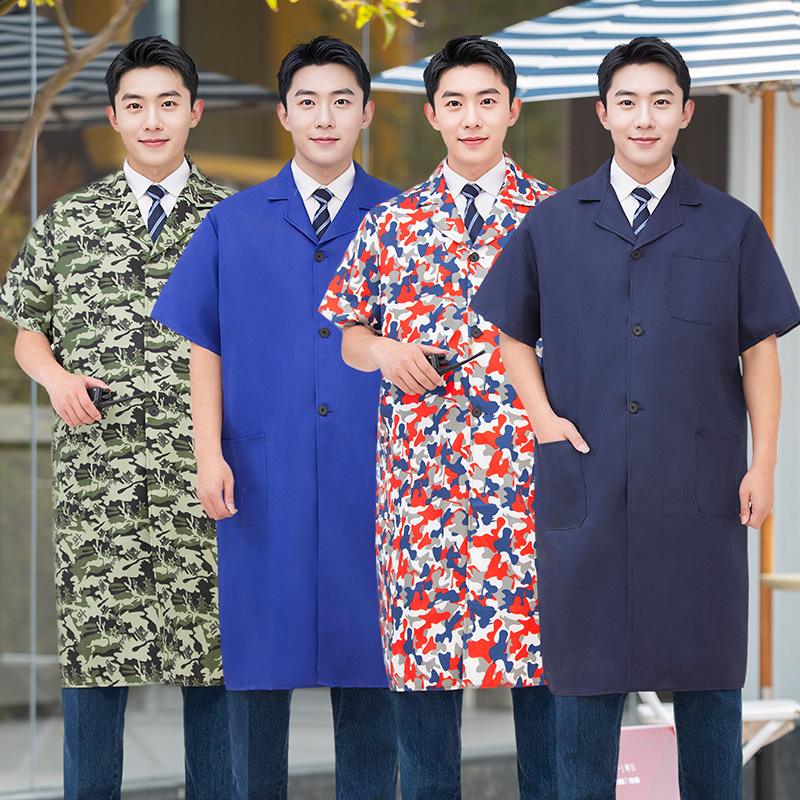 Summer short-sleeved gown overalls carrying clothing breathable sweat-absorbent soft fabric overalls printed LOGO carrying tooling