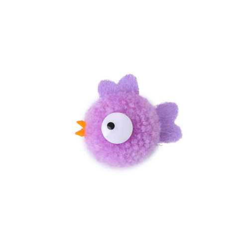 Korean cartoon bird fur ball keychain plush pendant jewelry accessories DIY hairpin hairpin material wholesale