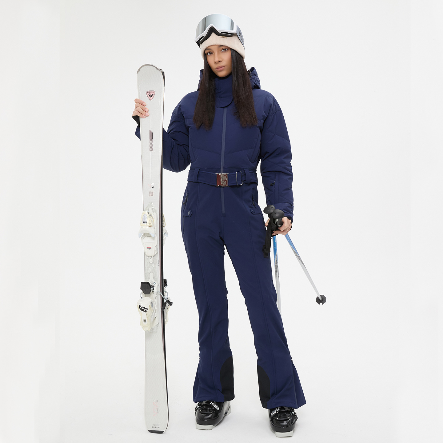 Women's Down-Fit Ski Suit Onesie, Slim Fit, Warm and Comfortable, Professional Set (Dropshipping Available)