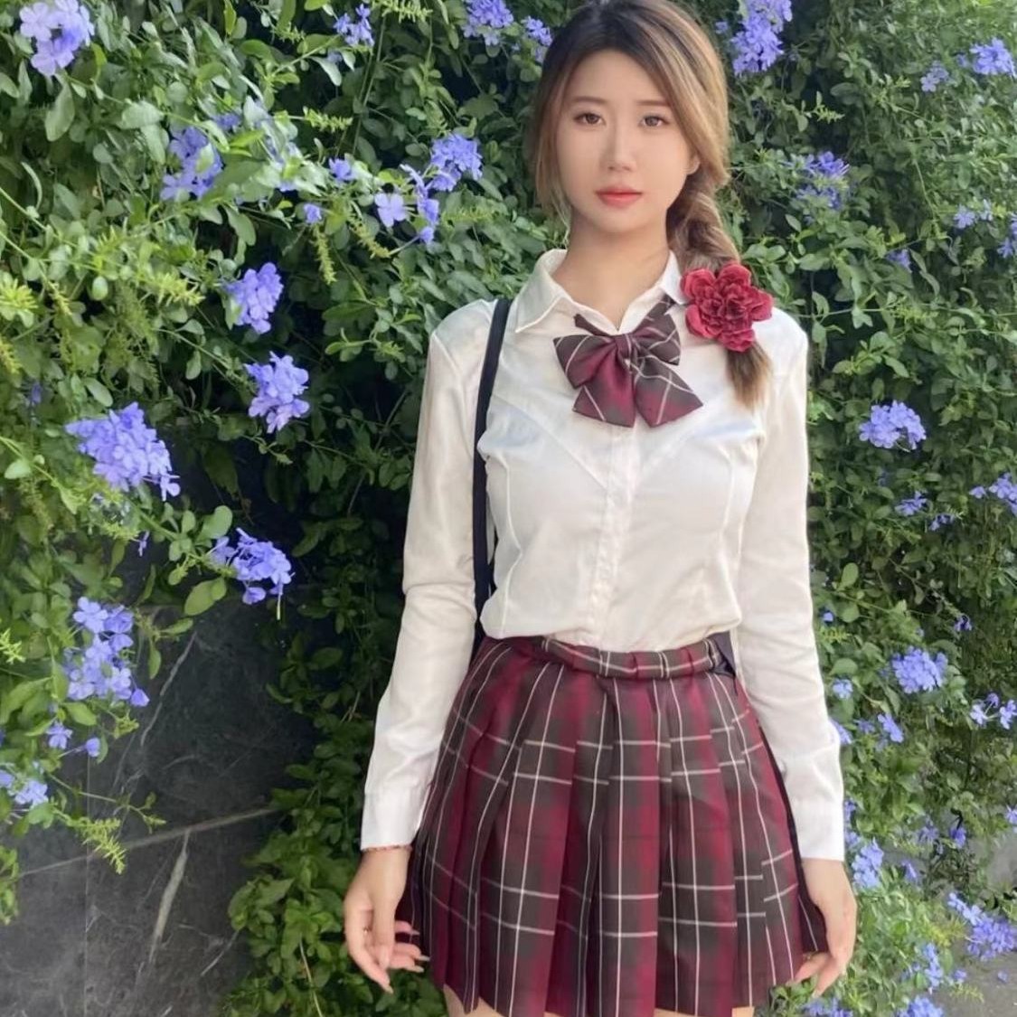 College-style niche basic waist shirt original jk uniform pleated skirt for school wear genuine suit