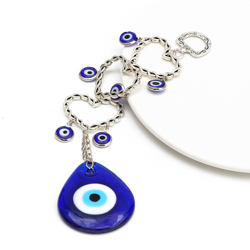 Cross-Border Foreign Trade Devil's Alloy Eye Keychain Blue Eyes Personalized Bag Pendant Car Key Chain Accessories