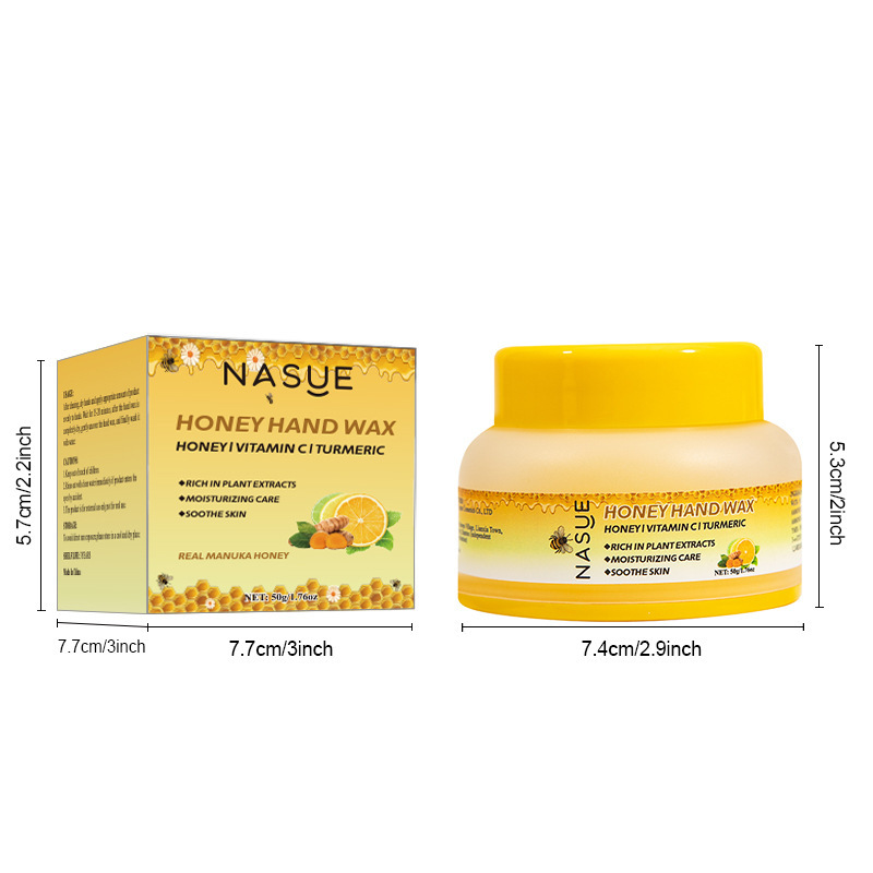 Máscara de mano Leche miel Peel Off Hand Wax Transfronterizo Inglés envasado miel cera de mano 50