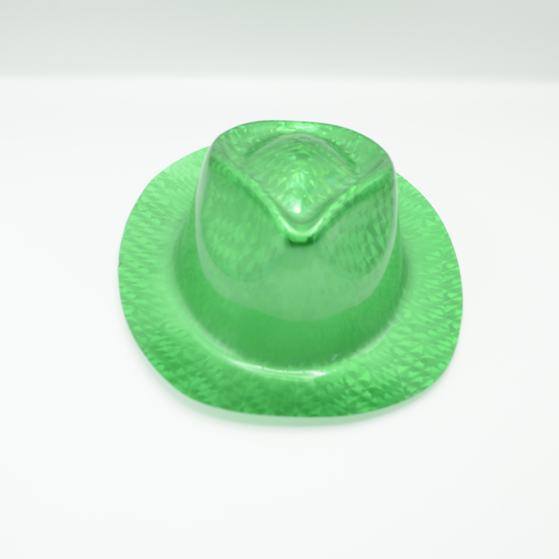 Fluorescencia transfronteriza vaquero fiesta sombrero especial sombrero láser de plástico PVC fábrica directa