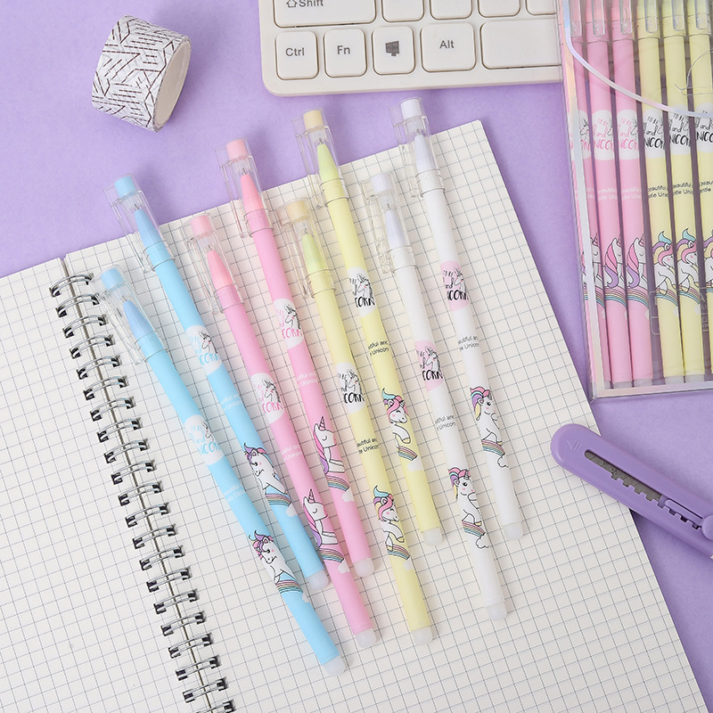 Learning Occasion Plastic Material Creative Cartoon Straight Student Erasable Gel Pen 1 Piece