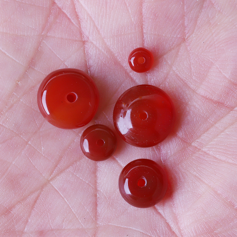 Natural Red Agate Beads Loose Beads Spacer DIY Beaded Agate Abacus Beads Bracelet Necklace Accessories Buddha Beads Spacer