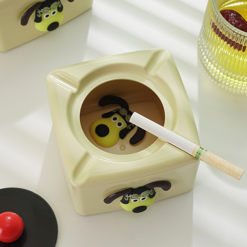 Cenicero creativo con cubierta antivolantes decoración de sala de estar de alto valor decoración del hogar escritorio de oficina juego de humo cenicero