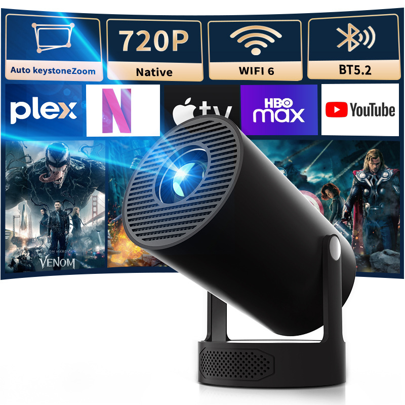 Cross-Border New Hy300Ultra Projector Android 4K Smart Home Audio Portable Barrel High-Definition Projector