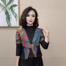 一件代发直播爆款中年妈妈气质长袖T恤衫2025秋冬新款打底衫女士