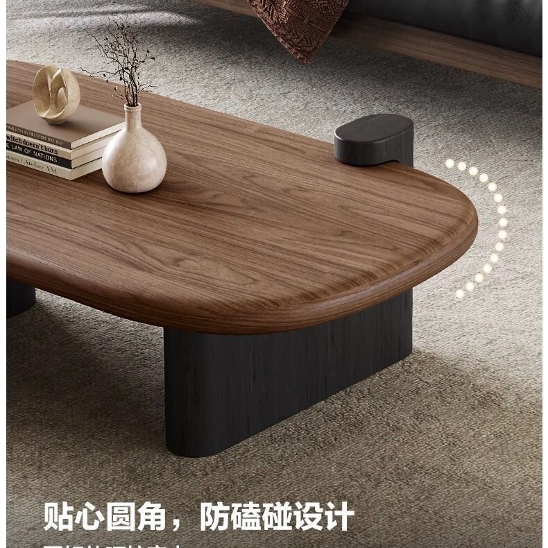 中古风茶几2025新款轻奢客厅家用实木茶几小户型民宿原木茶几|undefined