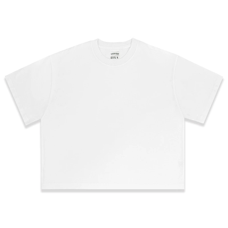 Футболка boxy cropped мужская, свободный clean-fit 260 GSM, короткий рукав, потертости