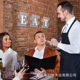 墙上木质挂牌木制EAT墙饰厨房餐厅墙面装饰创意英文字母挂件挂饰