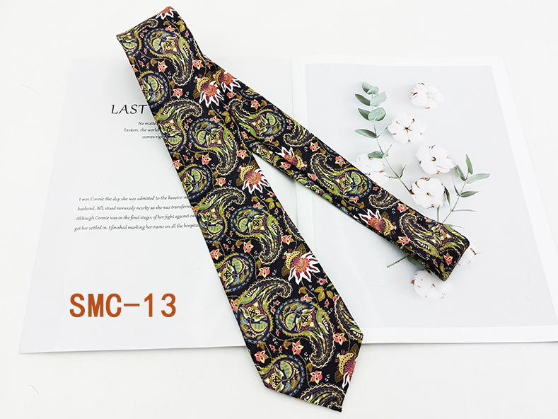 Moda británica impresión digital corbata retro fabricante spot hilo de poliéster mano floral traje de hombre accesorios 8cm