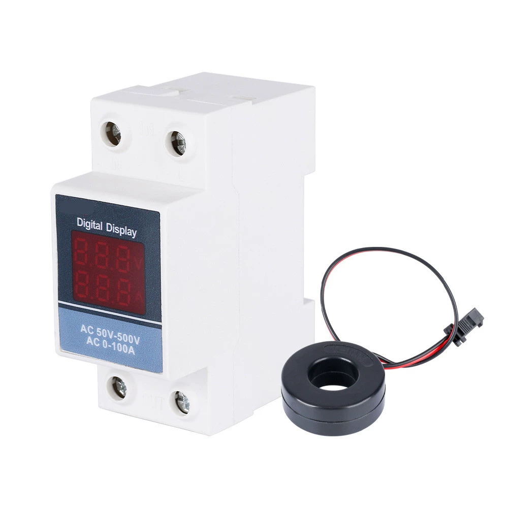 Направляющая амперметр напряжения переменного тока 50-500vac 1-63A 1-100A внешний трансформатор напряжения и тока