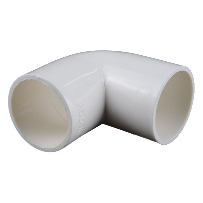 Codo de conducto de PVC estándar nacional, accesorios de conducto eléctrico de 16-50, codo de 90 grados engrosado, estándar nacional engrosado.