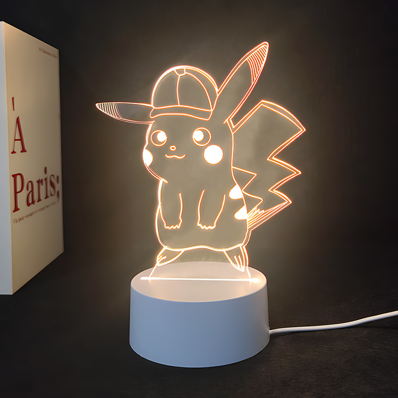 Venta al por mayor luz nocturna 3D USB niños dibujos animados regalo de Navidad lámpara de mesa pequeña atmósfera transfronteriza fijo logotipo acrílico