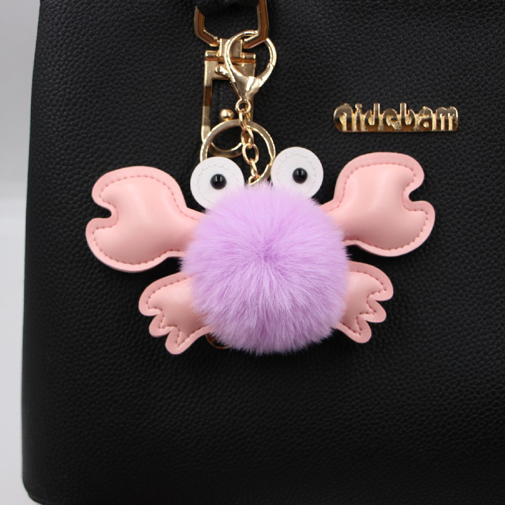 Original Cross-border Crab Hair Ball Bag Small Pendant Key Chain School Bag Accessories Wallet Small Pendant display picture 14