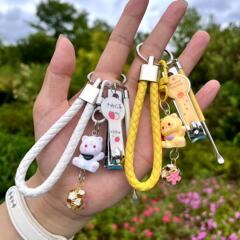 卡通可爱招手猫咪钥匙扣少女闺蜜挂件配饰指甲刀书包挖耳勺情侣钥