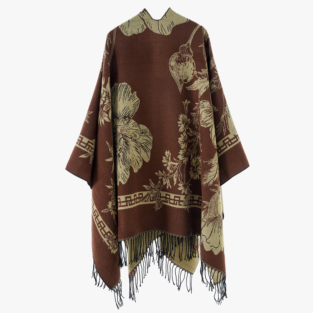 Nueva impresión universal otoño y invierno jacquard chal chal imitación de cachemir doble cara chal popular en Europa y América