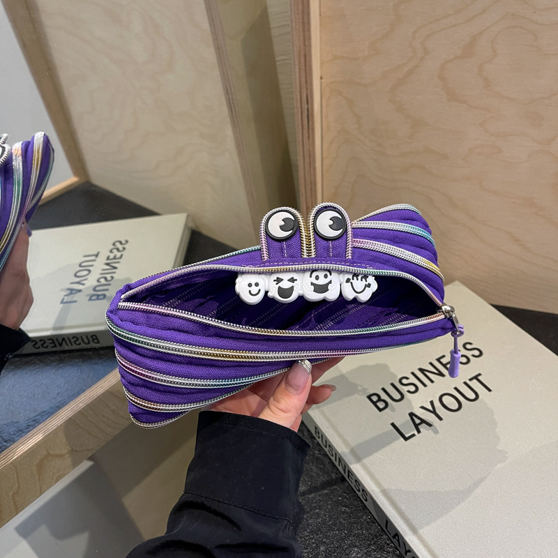 Creativo y divertido bolso con cremallera desmontable diseño de gran capacidad bolso de lápices moda lindo estilo ins comercio exterior