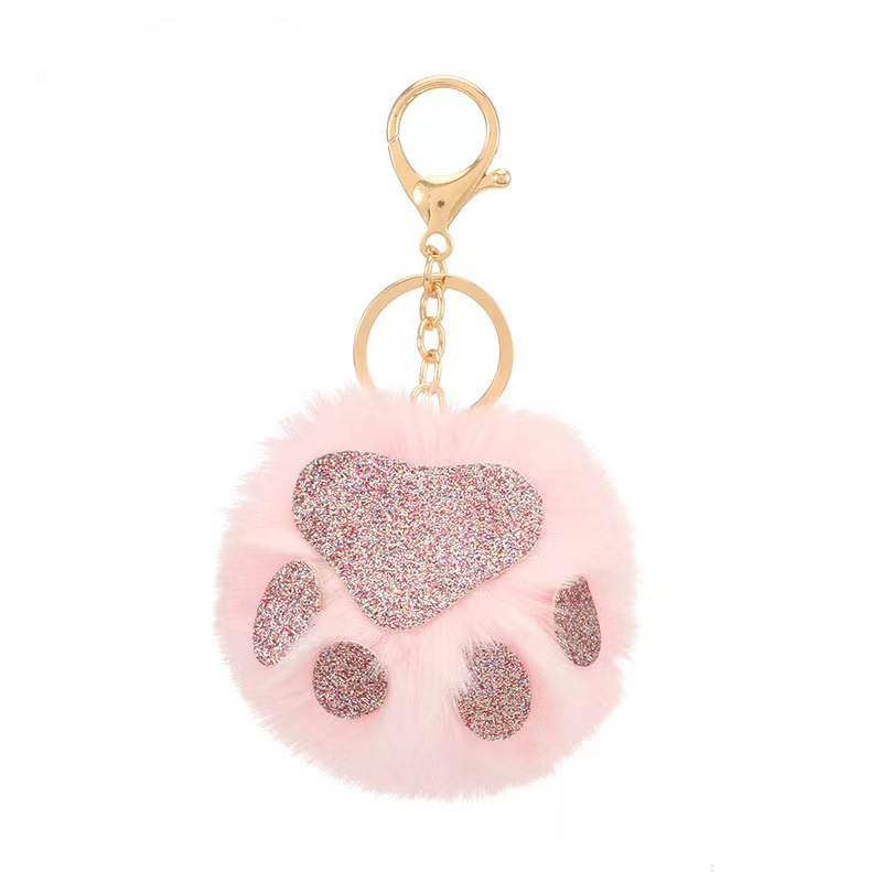 Simple Style Color Block Alloy Plush Women's Keychain display picture 2