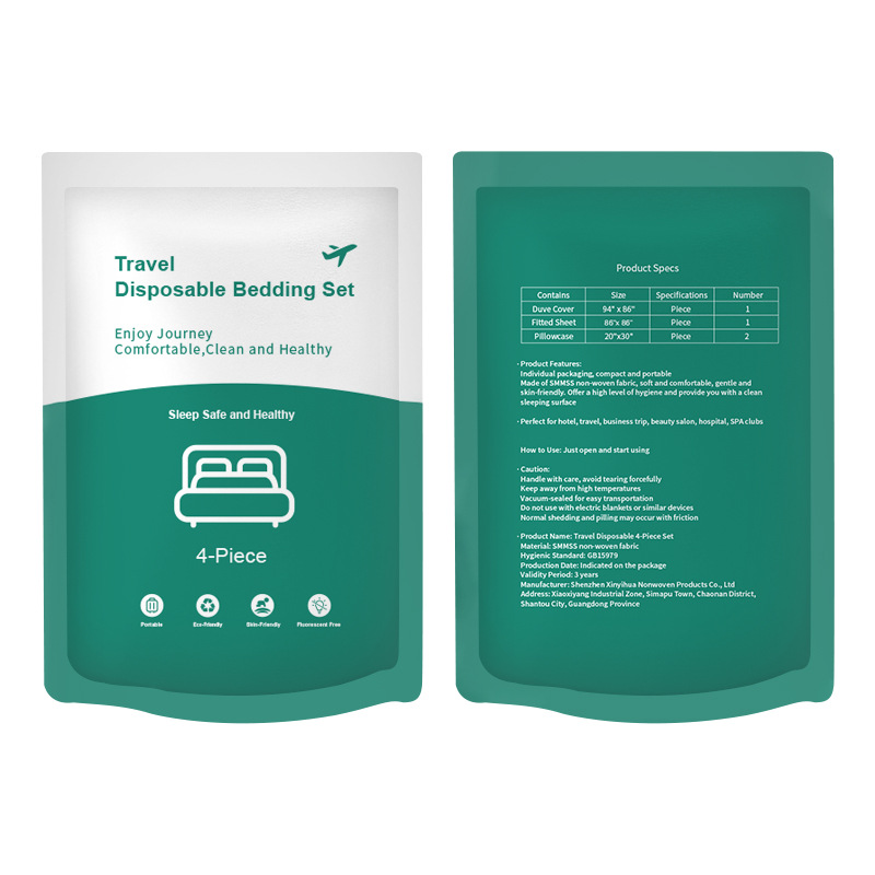 Transfronterizo exclusivo viaje desechable de cuatro piezas sábana funda de edredón funda de almohada cama doble de cuatro piezas de tela no tejida