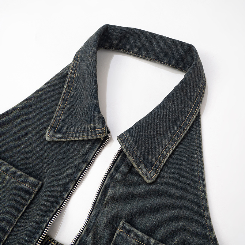 Title 7, Combinaison en jean sans manches, dos nu, taill...