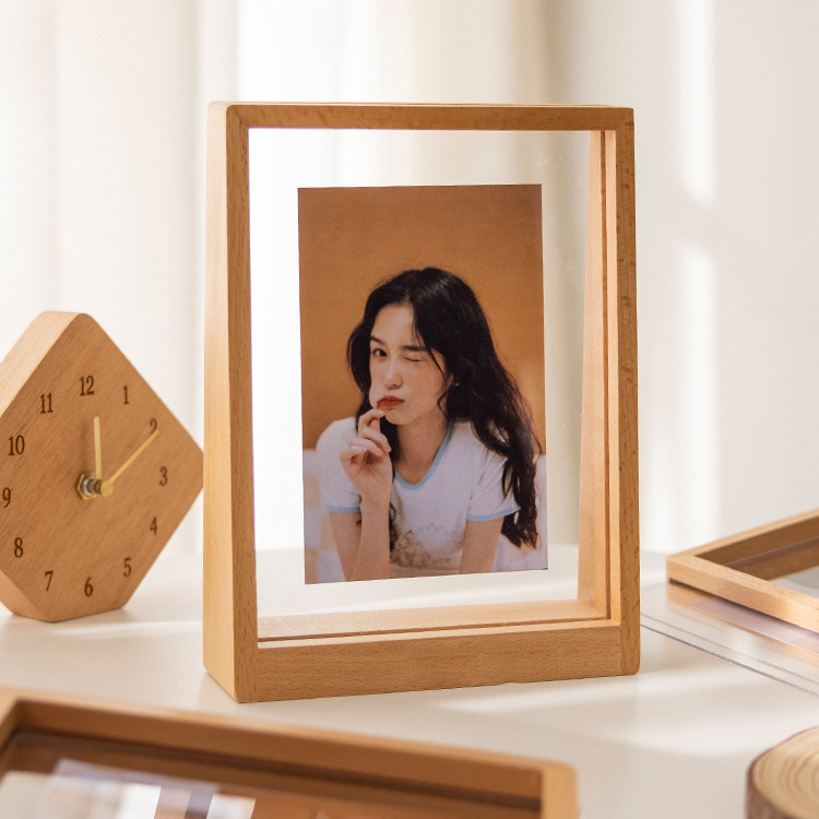 Simple Solid Wood Photo Frame Set Table 6 Inch 7 Inch 8 Couples Print Photo Children's Painting Mounted Book Photo logo Engraving