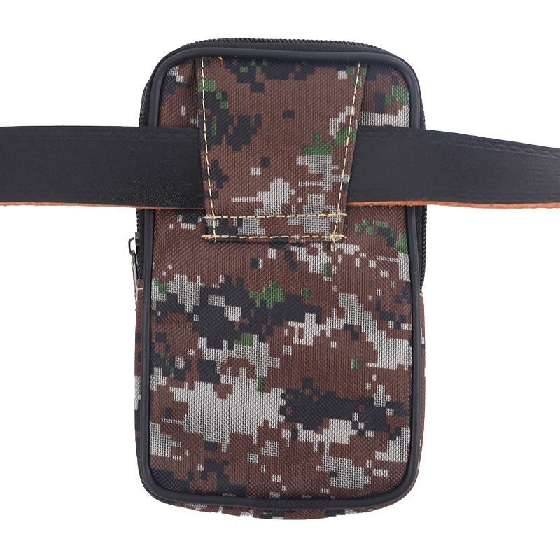 New camouflage mobile phone waist bag multi-functional belt mobile phone case hanging bag men wear belt site trend mobile phone bag