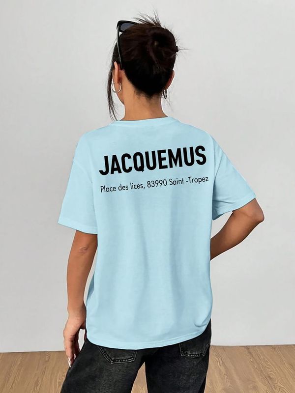 Hes春夏綿質吸汗通気シンプルファッション二列アルファベット柄プリントtシャツ|undefined